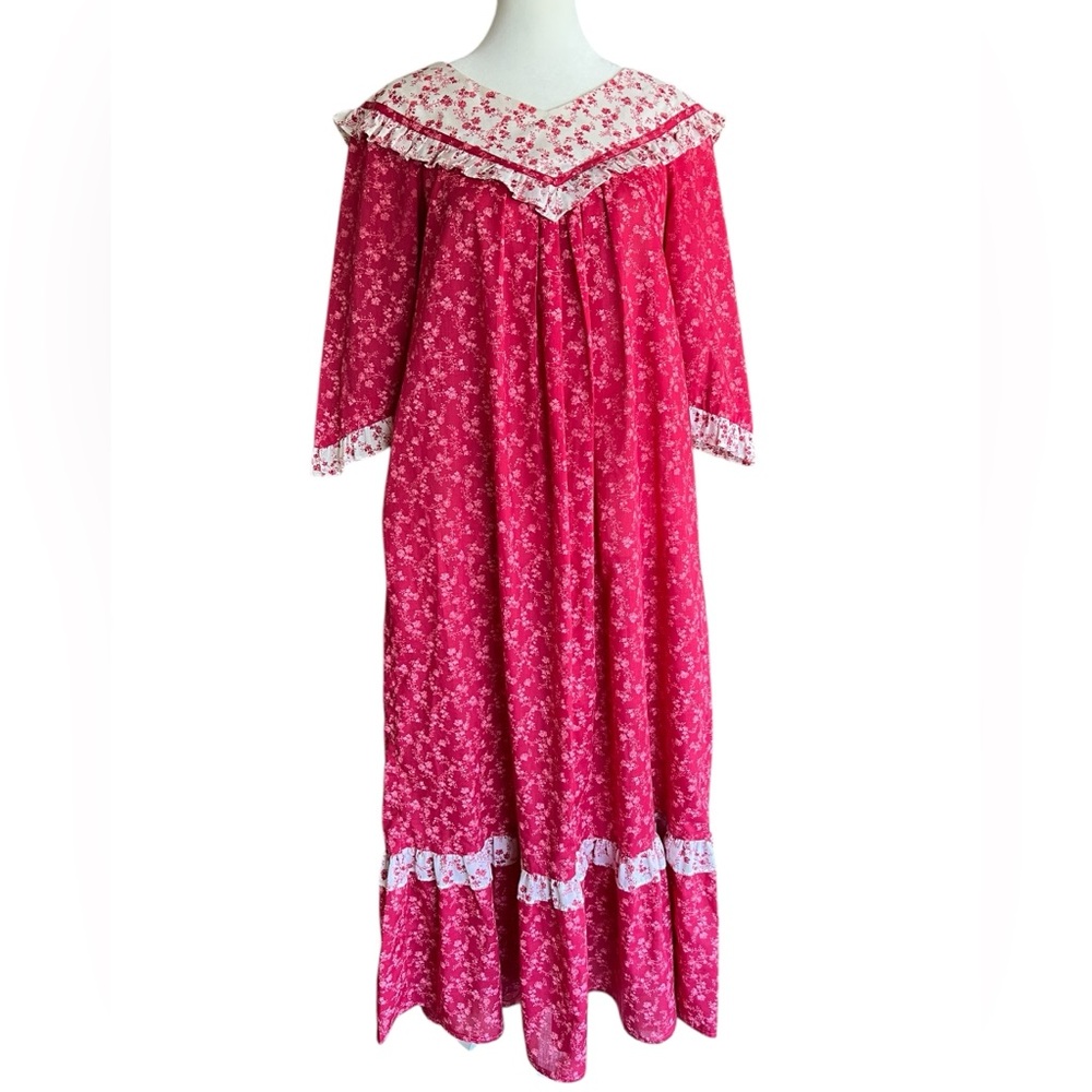VTG ANDRADE‎ Hawaiian Resort Aloha Maxi Dress Muumuu Floral Size 4 Prairie